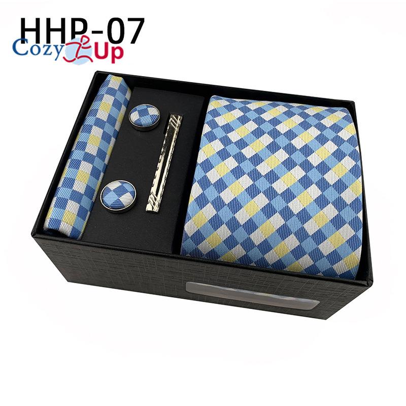 Cozy Up 6 Pieces Set Paisley Men's Tie Including Tie Square Scarf Cuff Tie Clip Gift Box