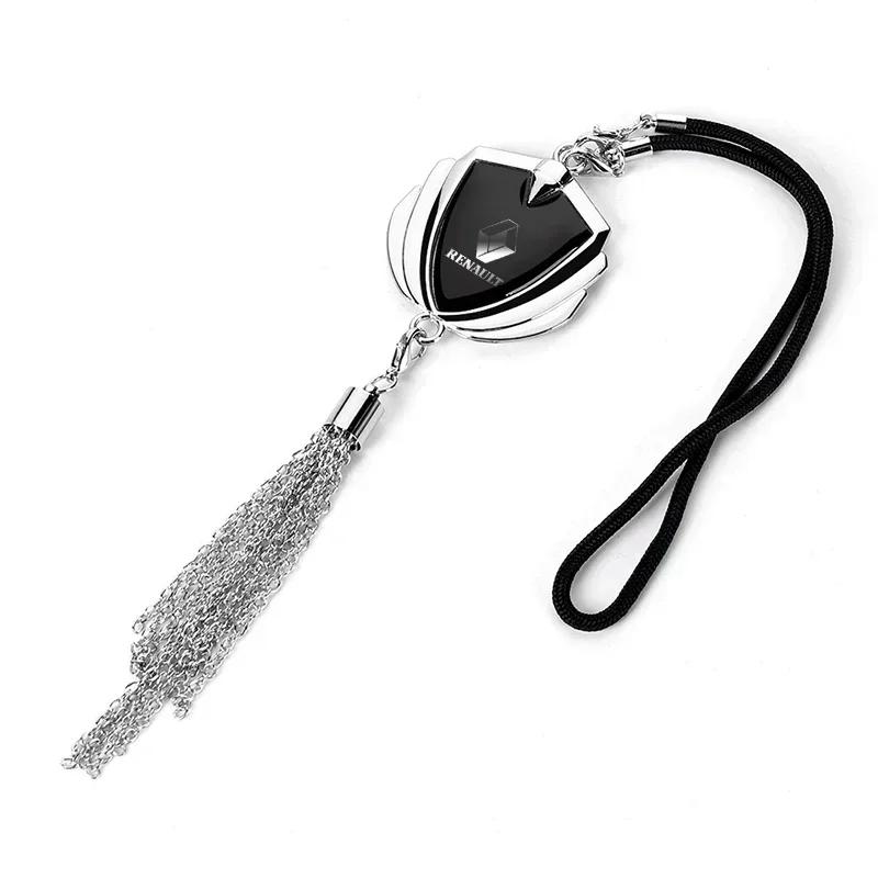 1pcs Metal Car Badge Rear View Mirror Pendant Hanging Ornaments Accessories For Renault DACIA Logan Scenic Loguna Kadjar Twingo NN38