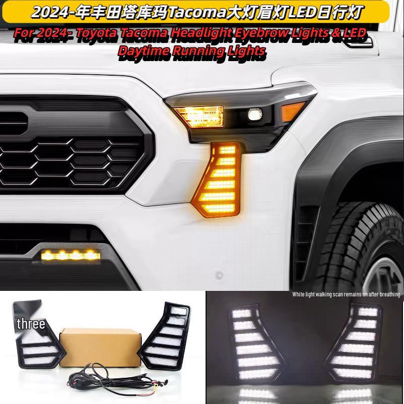 Compatible with 2016-2023 Toyota Tacoma headlights, eyebrow lights, and daytime running light upgrades.