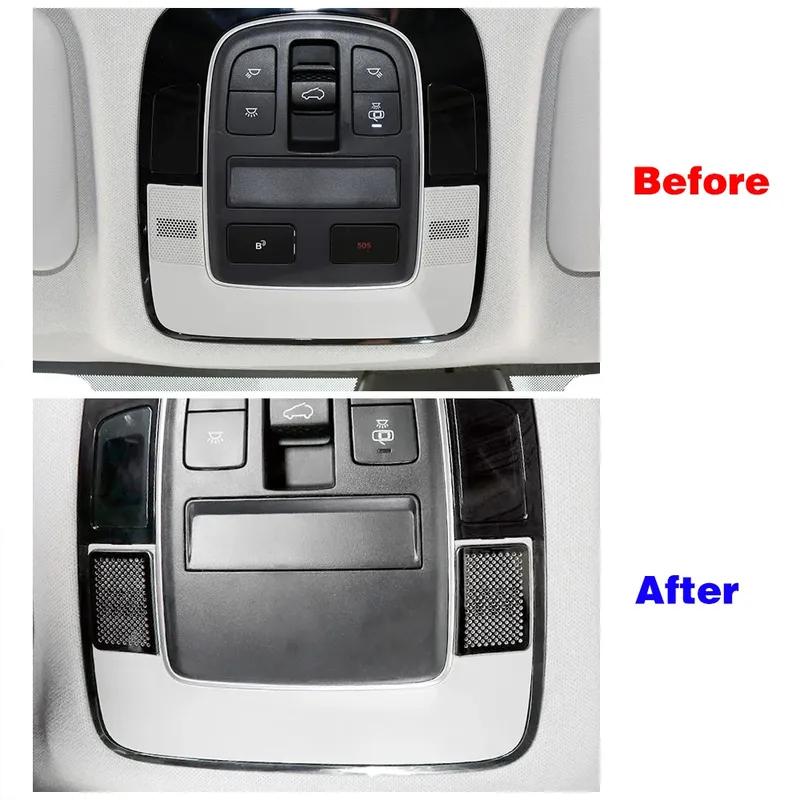 För Hyundai Tucson NX4   Tillbehör Bilinteriör Högtalare Horn Anti-spark Dammskydd Trim Rostfritt Svart Dekor