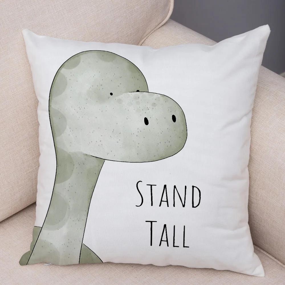 Nordic Be Brave Zebra Hippo Giraffe Pillow Case Decor Cute Animal Cushion Cover for Sofa Lion Fox Soft Plush Pillowcase 45x45cm