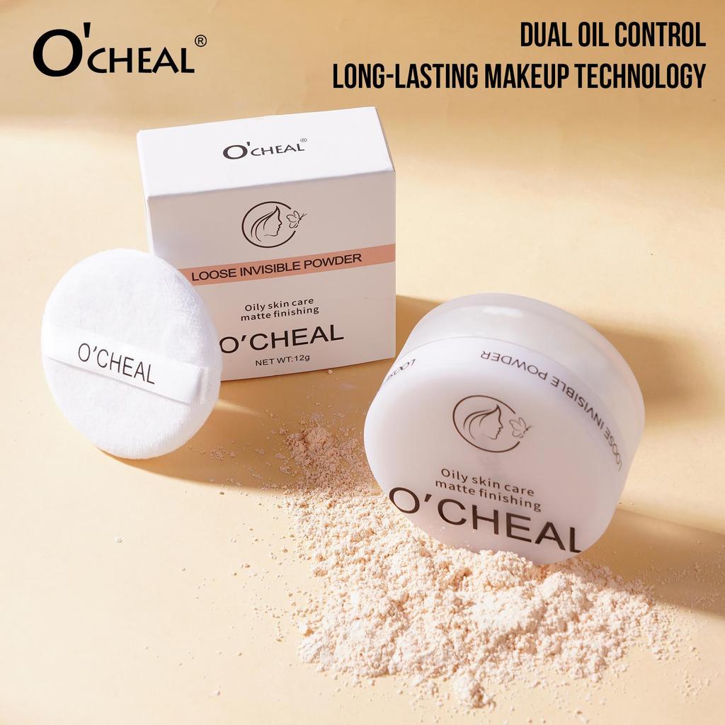 O'CHEAL Long-lasting Waterproof Setting Powder - Concealing, Sweatproof, Oil Control, Natural Finish Face Powder.