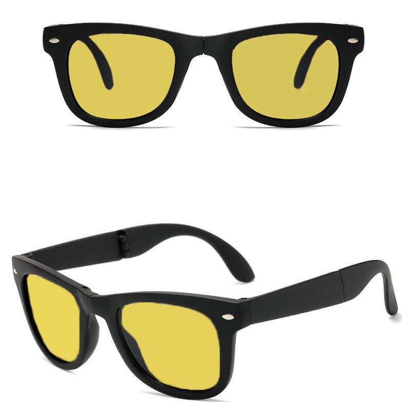 Square Folding Solbriller for Kvinner Menn Trendy Sammenleggbar Shade Bærbare Solbriller Kvinnelige Små Eyewear