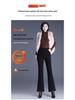 Women's Black Silk Cotton High-Waist Winter Pants - Slimming, Warm, Thickened, Korean-Style, Versatile, Stylish, Slightly Flared.