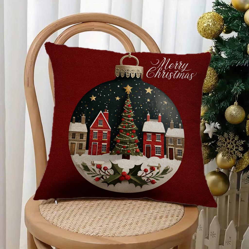 Kissenbezüge mit Weihnachtsmotiven und SchneemännernGeeignet für Sofa, Auto, Schlafzimmer, dekorativer Kissenbezug, Kissenbezug