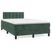 3141536 vidaXL Lit à sommier tapissier et matelas Vert foncé 120x200cm Velours
