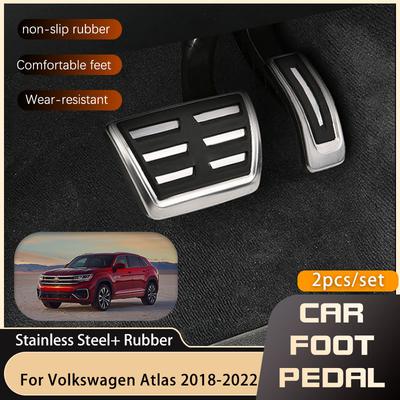 Pedały Samochodowe Dla Volkswagen VW Atlas Teramont CA1 2018 Akcelerator Hamulec Sprzęgło Antypoślizgowe Nakładki na Pedały