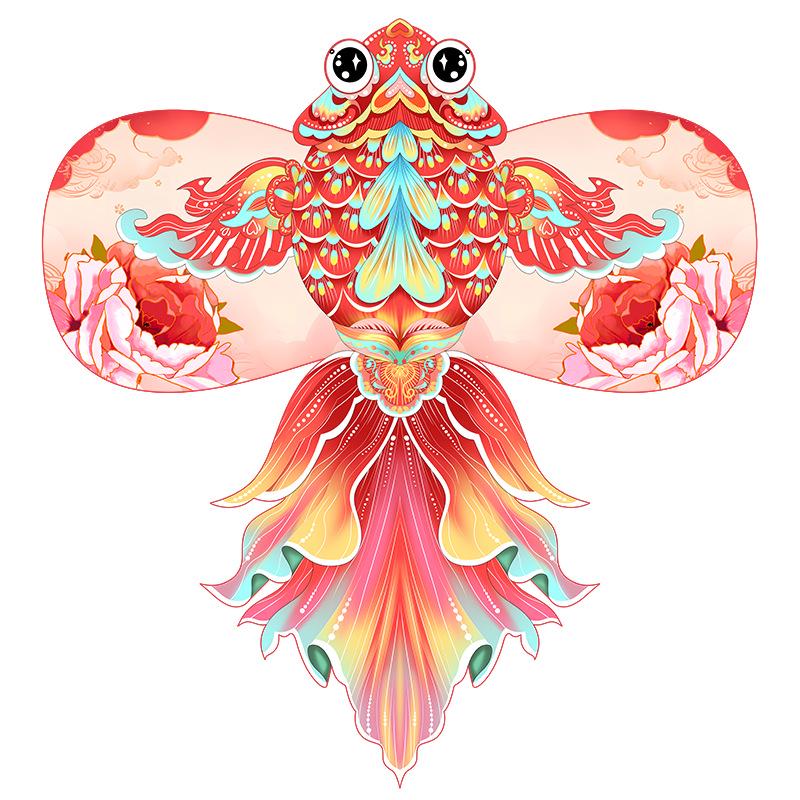 2026 Peony Goldfish 3D Bamboo Kite: Retro Mini Koi Decoration