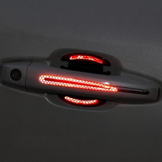 8x Reflective Car Door Handle Scratch Protector Cover Sticker Pads Accessories