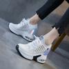 2025 spring and summer new dad shoes women's summer breathable mesh shoes casual thick sole inner height increase sequined white shoes