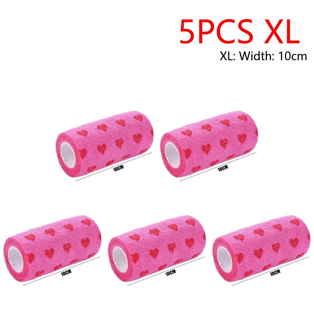 Rose Red Heart Dog Cat Medical Bandage Elastic Self-Adhesive Bandages Non-woven Practical Beautiful Eco-friendly for Pets Animal