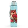 1PC Floral Wreath Red Bird 750ml Color Plastic Sports Water Bottle Leakproof Flip Straw Lid Suitable for Sports Office Home Use