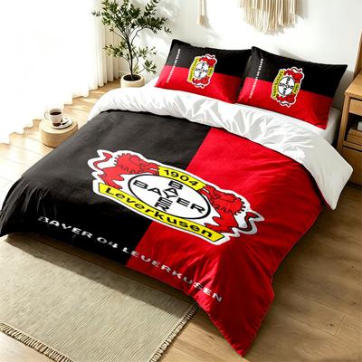 Bayer Leverkusen 3pc Duvet Cover Set Simple Modern Bedding Set Wrinkle Resistant Soft Fabric All Season Use a Perfect Gift