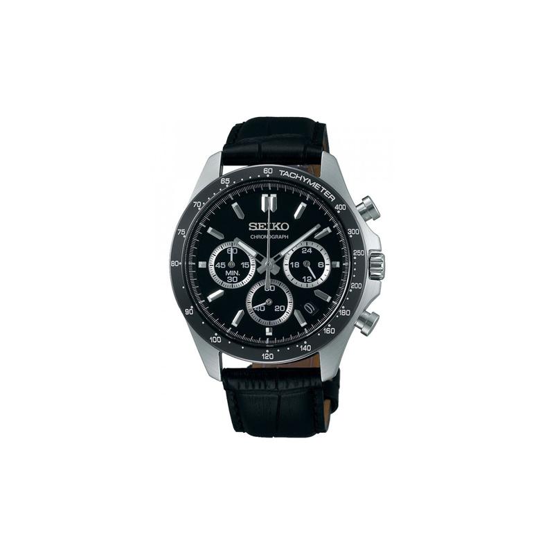 SEIKO Casual Business Quartz Leather Strap Men s Watch Black Dial SBTR021 чёрный