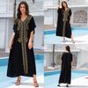 "European & American Embroidered Cotton Maxi Skirt: Women's Beach Sun Protection Robe"