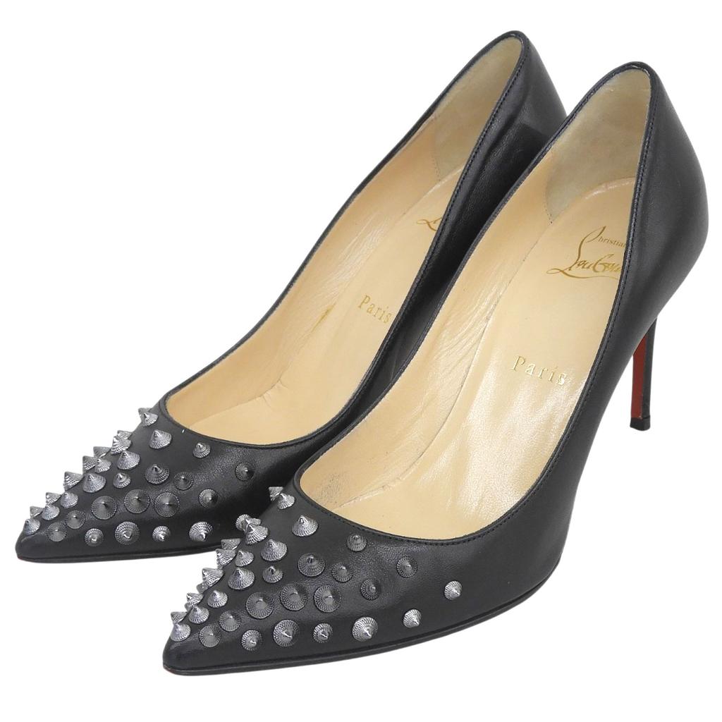 Great Christian Louboutin pumps SPIKY SHELL With studs black leather Women 36.5 Used