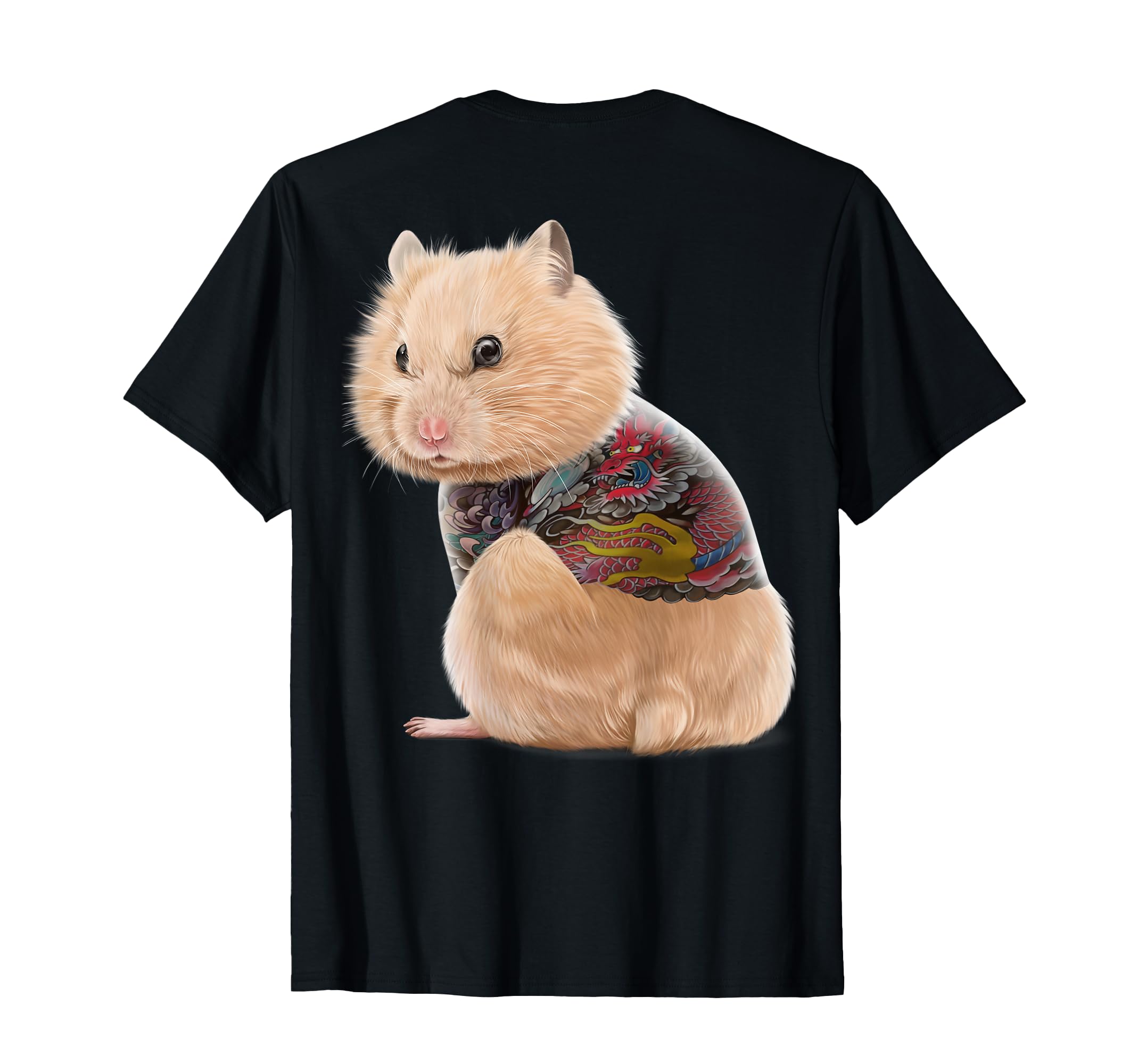 

Traditional Japanese Dragon Tattoo and Hamster T-Shirt чорний