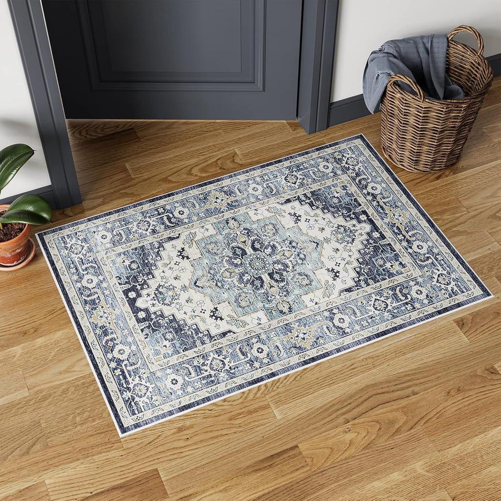 Persian Floor Mat Bathroom Dirt Resistant Floor Mat Easy To Maintain Door Mat for Entrance Foyer