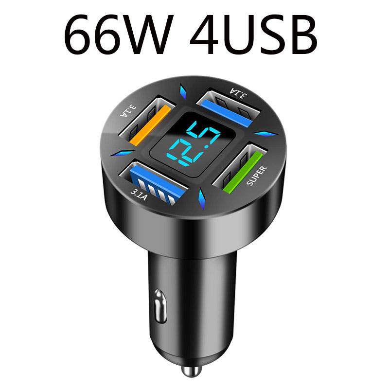 4 Ports Usb Car Charger Fast Charging Pd Quick Charge 3.0 Usb C Car Phone Charger Adapter For Iphone 13 12 Xiaomi Samsung