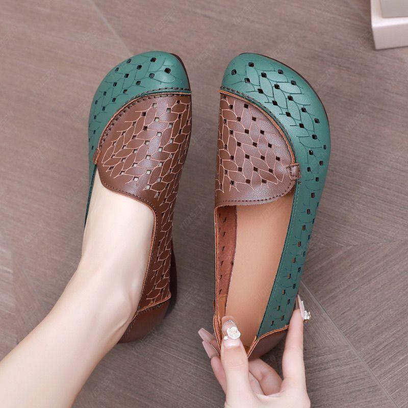 Breathable Soft-soled Cool Women's Shoes Summer New Mother Shoes Comfortable and Versatile Hollow Hole Shoes Single Shoes
