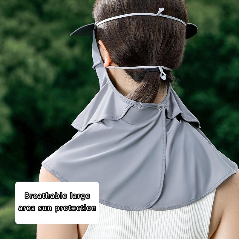 Summer Women Anti-UV Sun Hat Outdoor Activity Sport Face Cover Headwear Double Layer Breathable Riding Hat Skeleton Support Bucket Cap