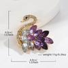 Crystal Swan brooch, high-end and sophisticated, niche, small fragrance, retro chest flower, Korean version, anti glare, pin clothing accessories