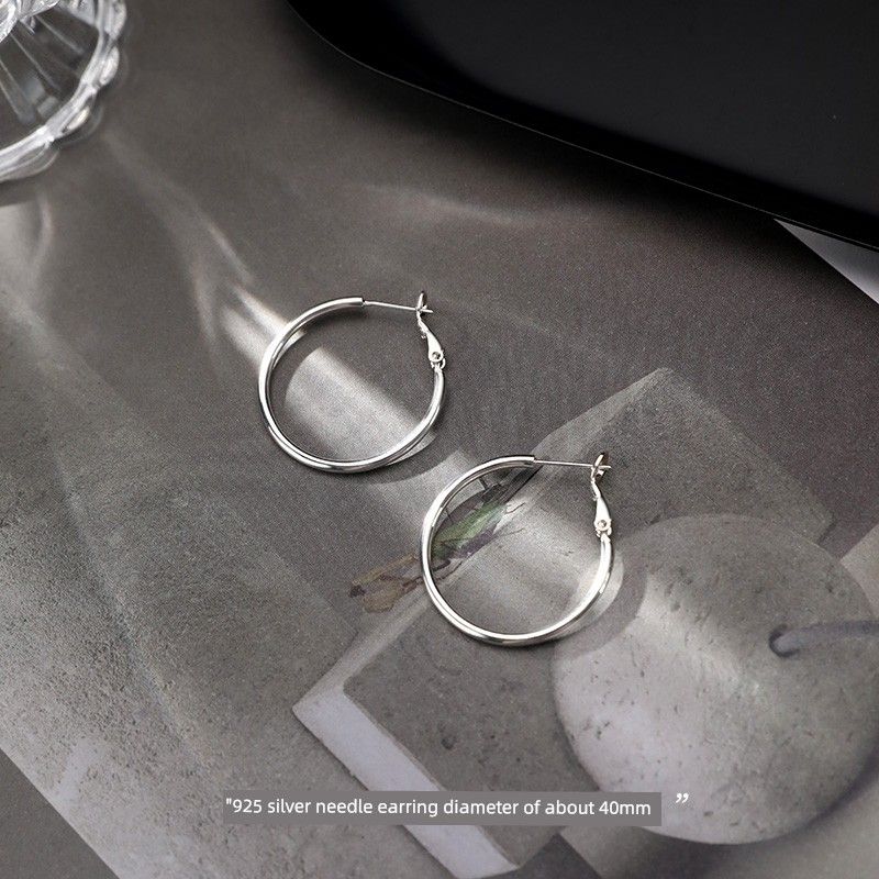 

Xiangnan 999 Silver Niche Style Fancy Women s Earrings 925 silver needle 40mm ear ring (two price)