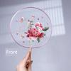 Peony Chinese Style Dance Fan, Double-Sided Embroidery, Traditional Suzhou Embroidery, Hanfu, Cheongsam, Ancient Costume Round Fan