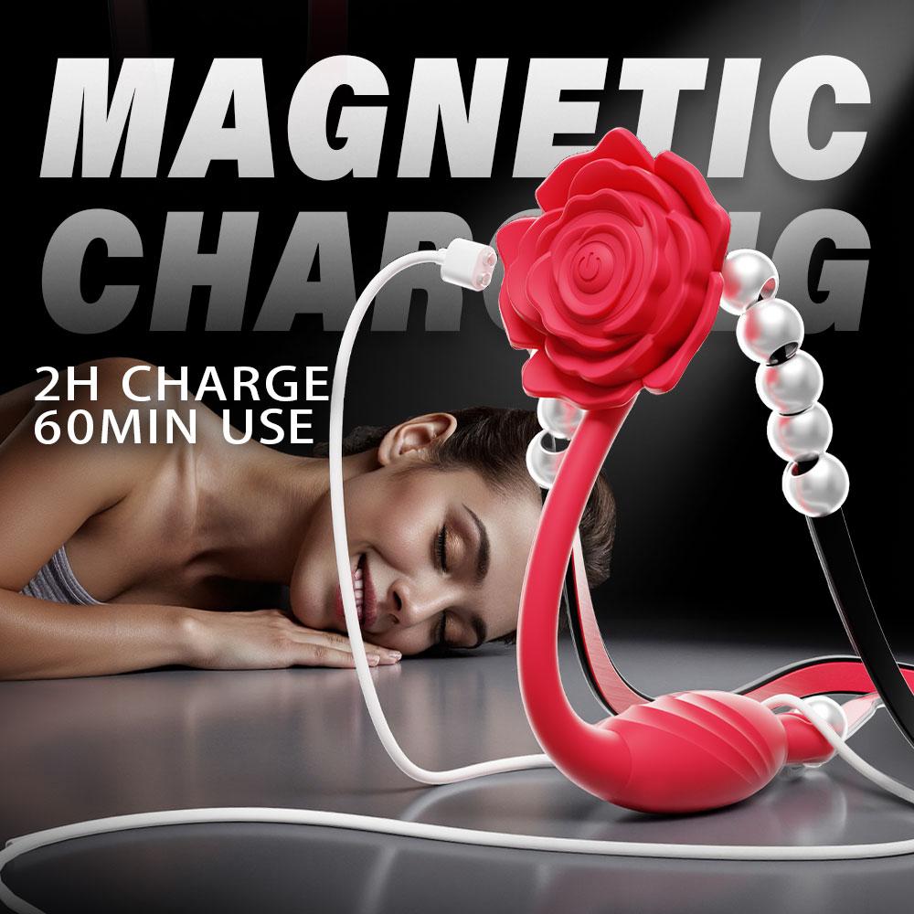 3 In 1 Rose Pearl Wearable Thong Vibrator with App 9 Vibration Modes for G-Spot & Clitoral Stimulation Adult Toy for Women BDSM Female Adult Products