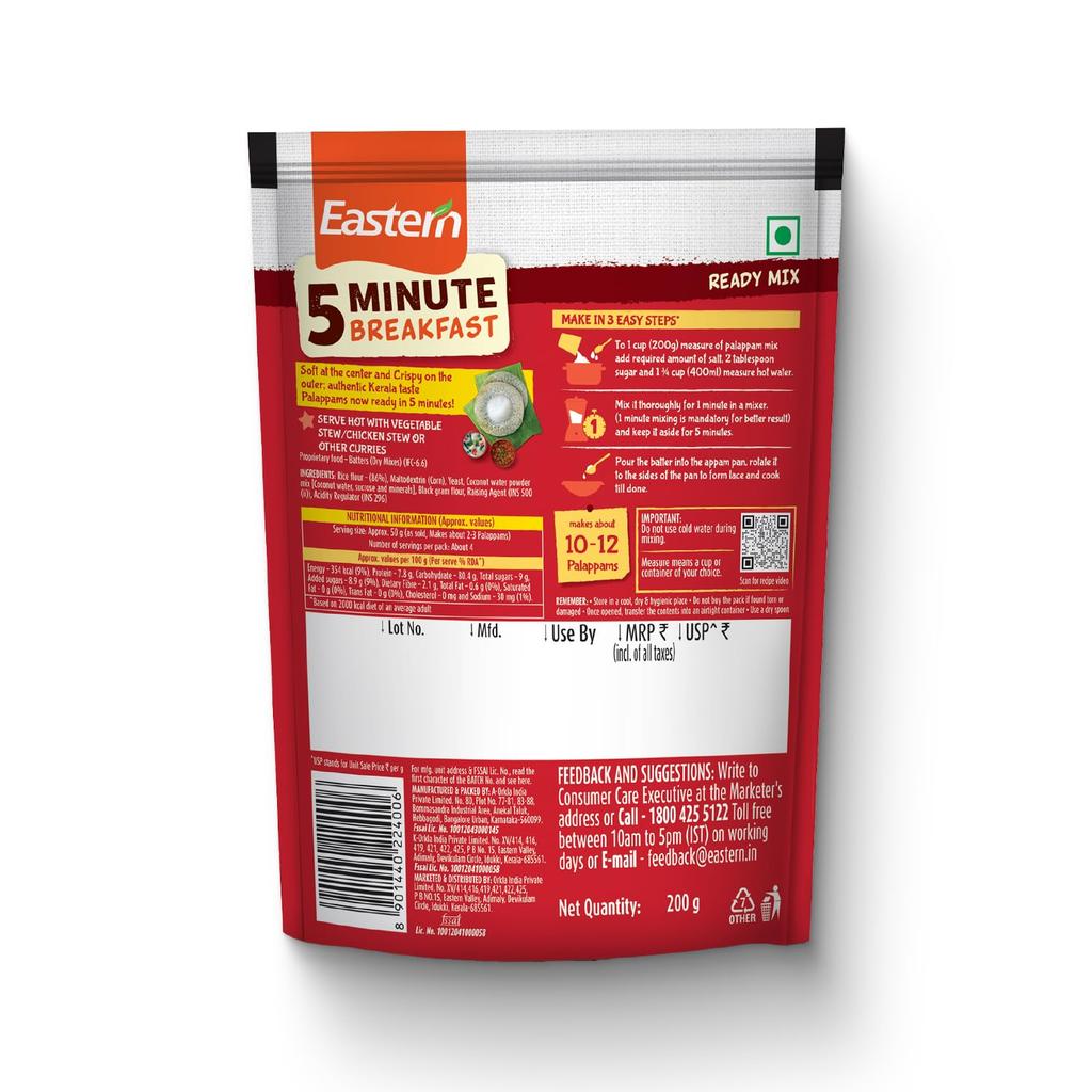 Fertigmischung für Palappam (2 x 200 g), Fertigmischung Palappam, Eastern
