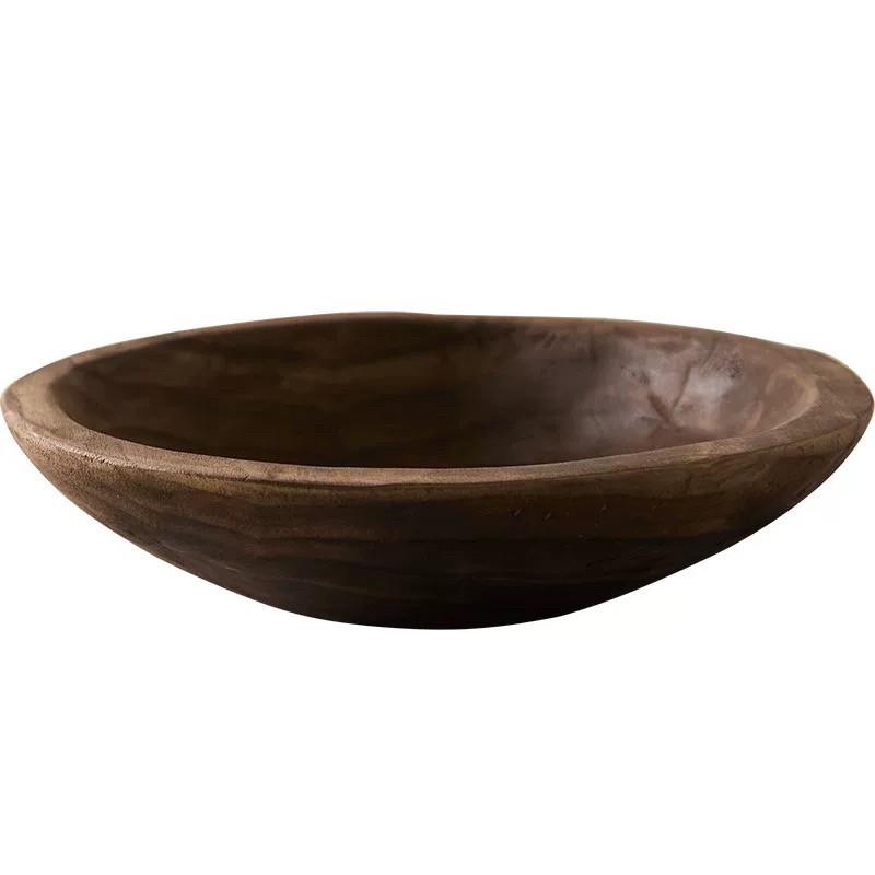 

Дерев яна миска для фруктів та піднос для закусок Wabi-Sabi - Високо Естетичний Піднос для Кавового Столика у Вітальню