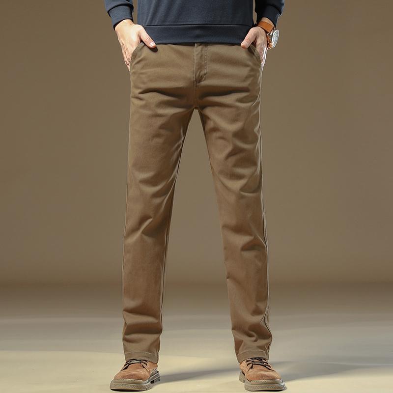 2024 Autumn And Winter New Casual Pants For Men, High-End Slim Fit Business Loose Straight Leg Trousers, Versatile Long Pants