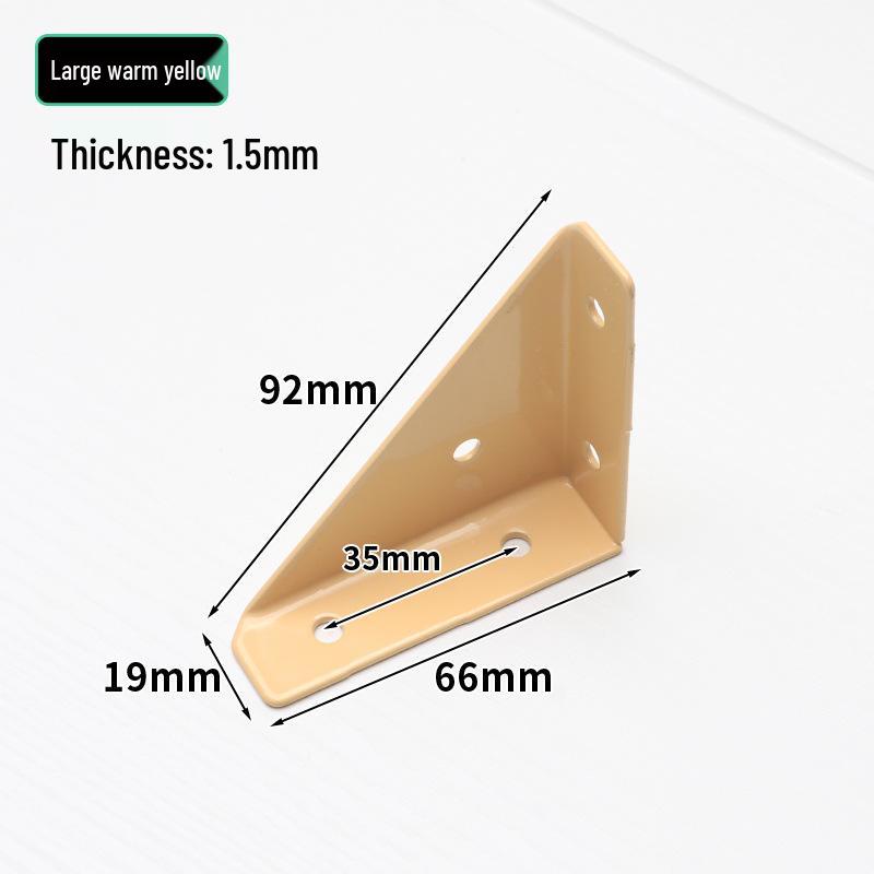 Black Powder-Coated Three-Sided Angle Iron Bracket for Kitchen Cabinet Reinforcement and Support