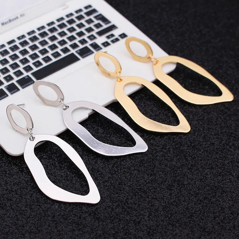 Einfache Design Unregelmäßige Geometrische Ohrringe Für Frauen Trendy Metall Tropfen Ohrringe Pendientes Mode Schmuck