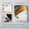 Fashion Quilt Cover Package Bronzing Marble Feather Printed Design Bed Cover Package Cozy Comfortable Quilt Cover For Bedroom Guest Room