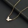 316L Stainless Steel New Fashion Upscale Jewelry Minimalism Butterfly Shell Charms Chain Choker Necklaces & Pendants For Women