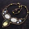 White Carved Bone Face Necklace Copper Wire Wrapped Necklace Adjustable Necklace Cinnabar And Moonstone Necklace Gemstone Handmade Jewelry