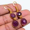 Amethyst Gemstone Handmade 925 Sterling Silver Jewelry Earring 1.85" GK-4939
