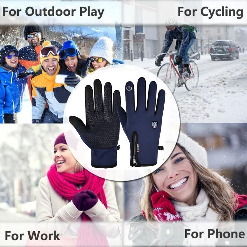 Thermal Windproof Waterproof Winter Gloves Touch Screen Warm Mittens Men Women