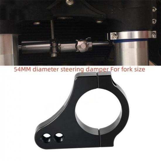 Black Motorcycle Steering Damper Mounting Clamp Bracket 54mm For Yamaha Kawasaki