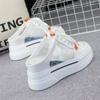 fashion Women Half Shoes Sneaker 2024 Summer Leather 8CM High Heels Slippers Casual Lace Up Woman Sneakers Shoes Fashion Summer Slippers