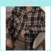 Vintage Plaid Shirt For Women With Cotton Polyester Blend And Long Sleeves For Casual Springwear