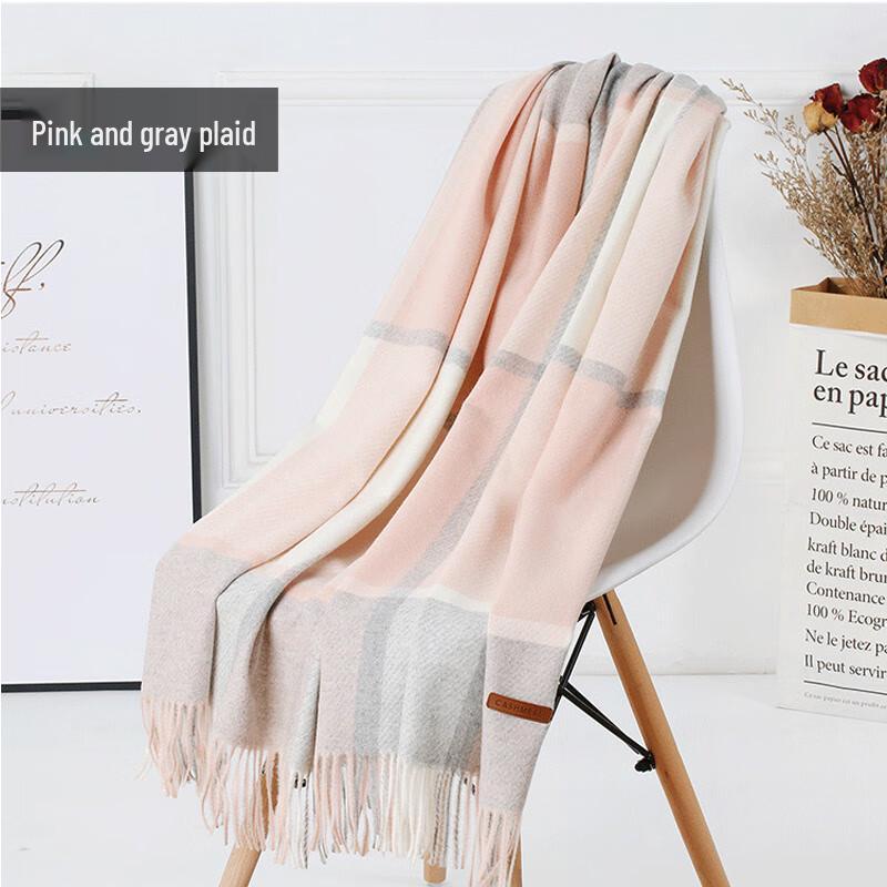 

Three Dolphins DH Women s Plaid Wool Scarf Shawl