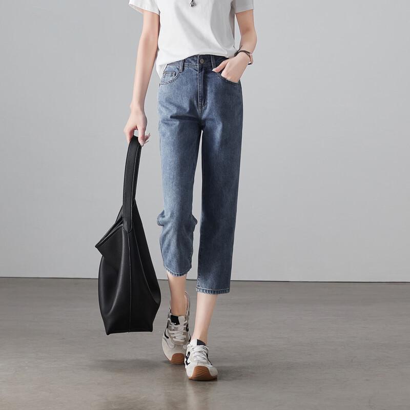 

SOFSIL Women s High-Waisted Cropped Denim Jeans 31/XXXL