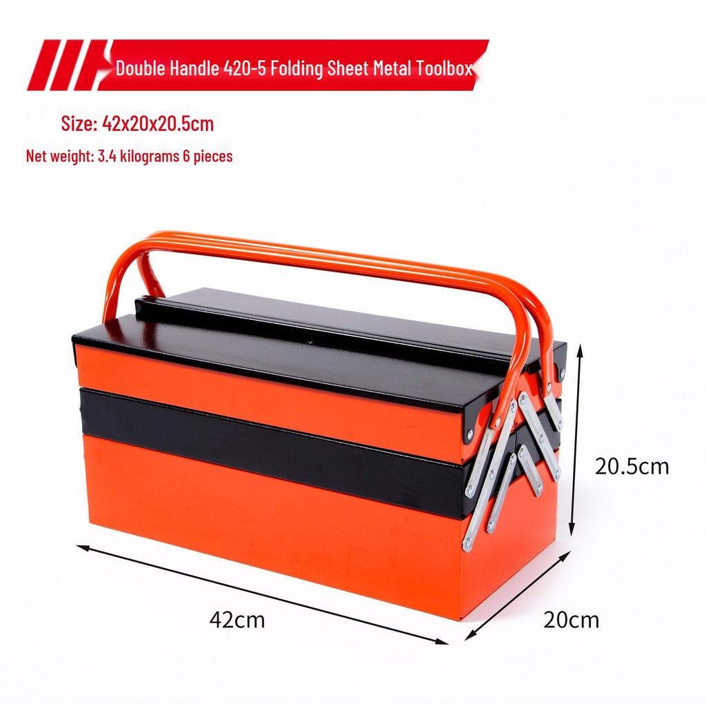 Multi-Layer Portable Folding Toolbox with Large Capacity for Home and Car Repair