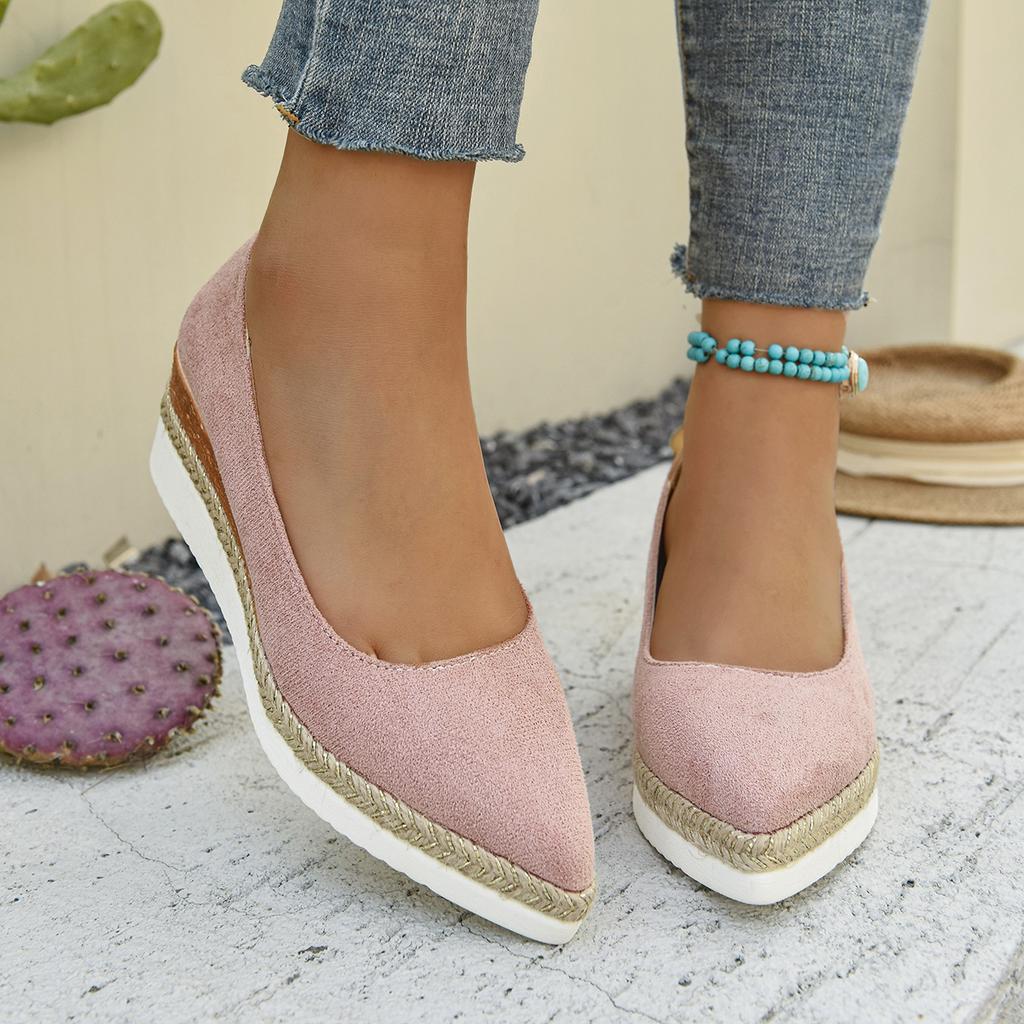 Fashion Casual Shoes for Women Heeled Shoes Ladies Wedge Heels Retro Women Pumps Deep Mouth Platform Pumps Office Women Shoes2025