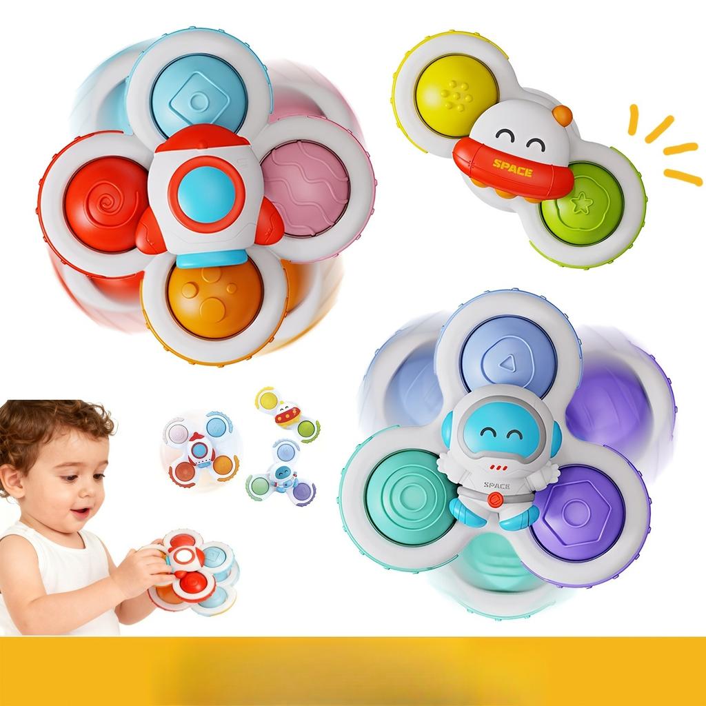 Suction Cup Spinner Infant Baby Toys for 12-18 Months, Spinning Top Sensory Toys for Toddlers 1-3 Years Old, Fidget Dimple Toy for Babies
