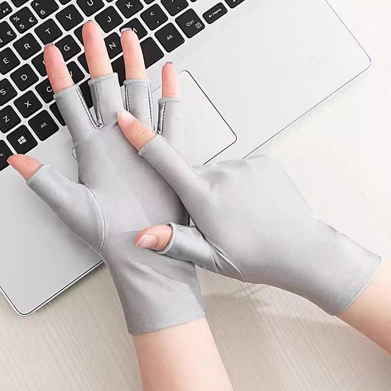 

Women s Ice Silk UV Protection Fingerless Cycling Gloves - Breathable, Anti-Slip, Touchscreen-Compatible for Spring and Summer.