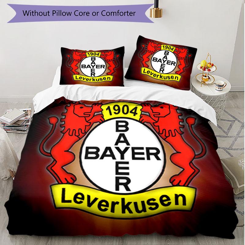 3pcs Duvet Cover Set (1*Duvet Cover + 2*Pillowcase, Without Core), Bayer 04 Leverkusen Print Soft All‑Season Bedding Set, Home Bedroom Decor Gift