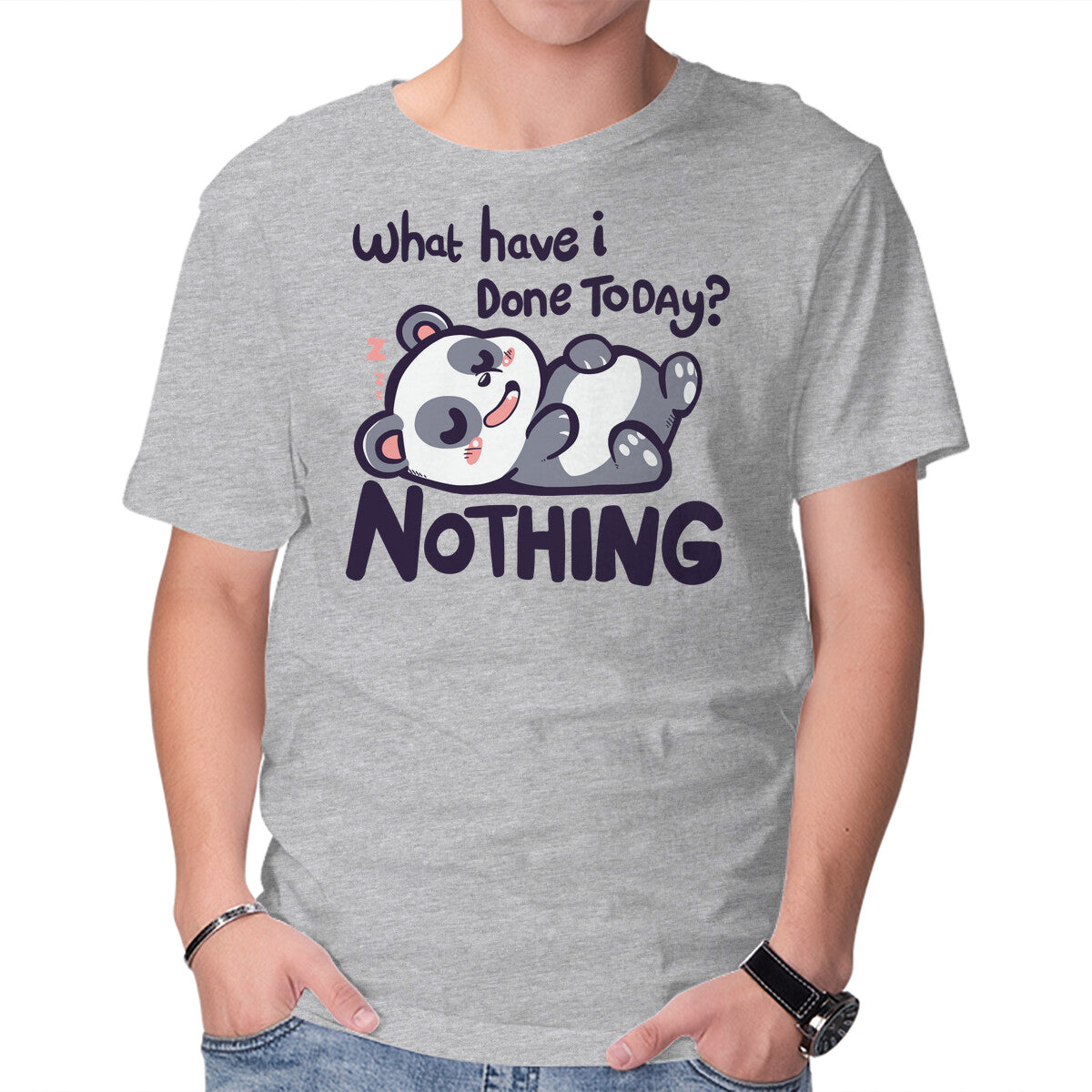 Unisex Crew Neck T-Shirt Done Nothing Today Graphic Short Sleeve Casual Tee L